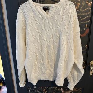 White Cable Knit Sweater